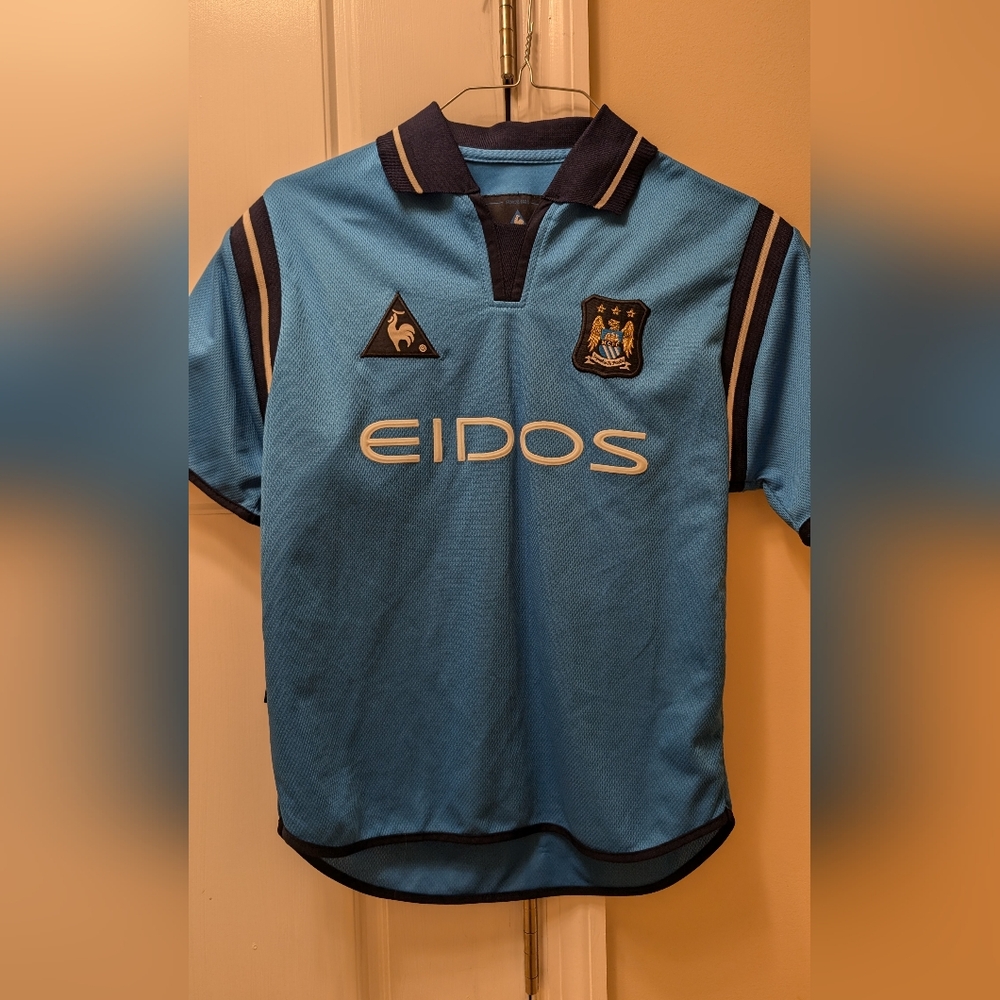 Kids Blue Le Coq Sportif Soccer Jersey